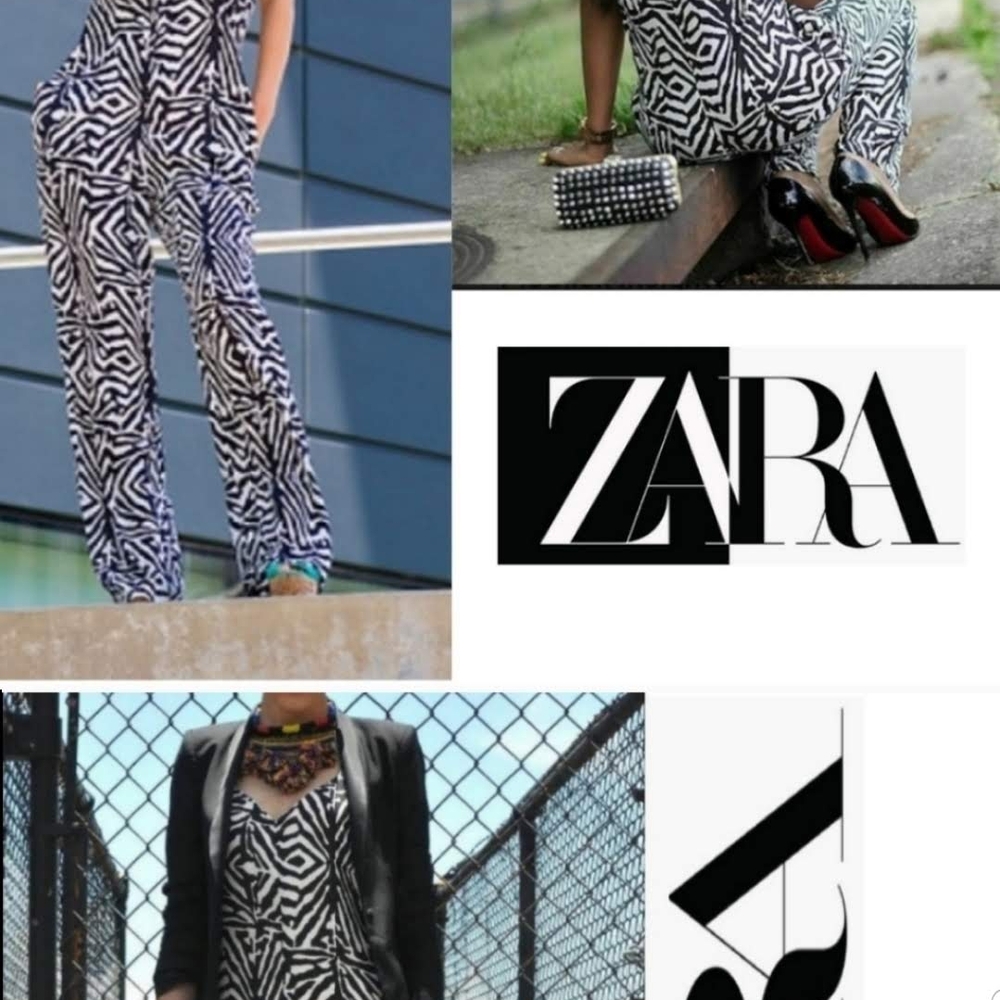 Zara Monochrome Abstract Jumpsuit